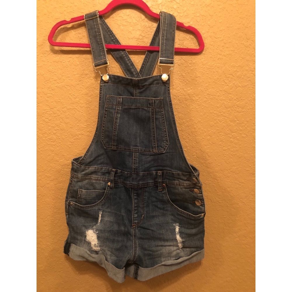 Denim Overall Shorts